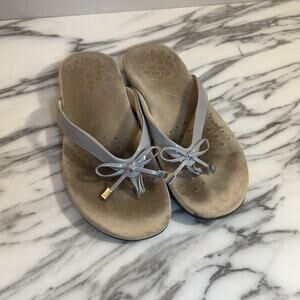 Vionic Bella II Comfort Silver Gray Women's Sz 9 Orthoheel Sandals Flip Flops‎